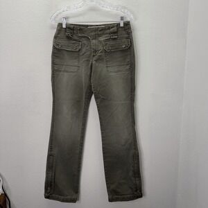 Express Precision Fit Denim Jeans Pants Womens 2 Green‎ Y2K Utility Gorpcore